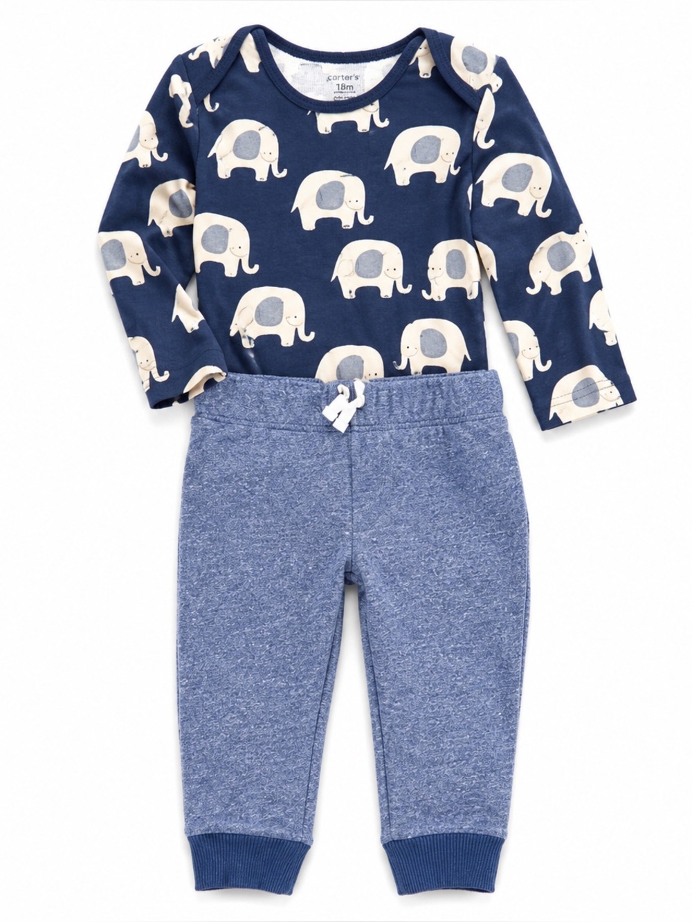 Carter's Baby Boy 18M Elephant Bodysuit Jogger Pants 2 Piece Outfit Set